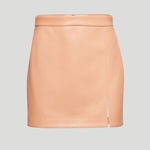 Aritzia Peach Leather Mini Skirt -Medium